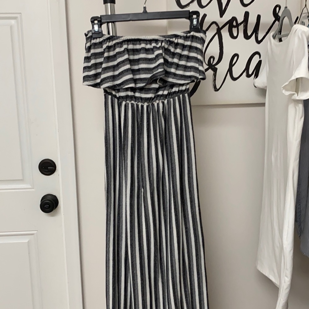 Strapless Striped Sun Dress